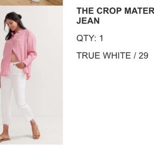 Hatch Collection True White Crop Maternity Jeans